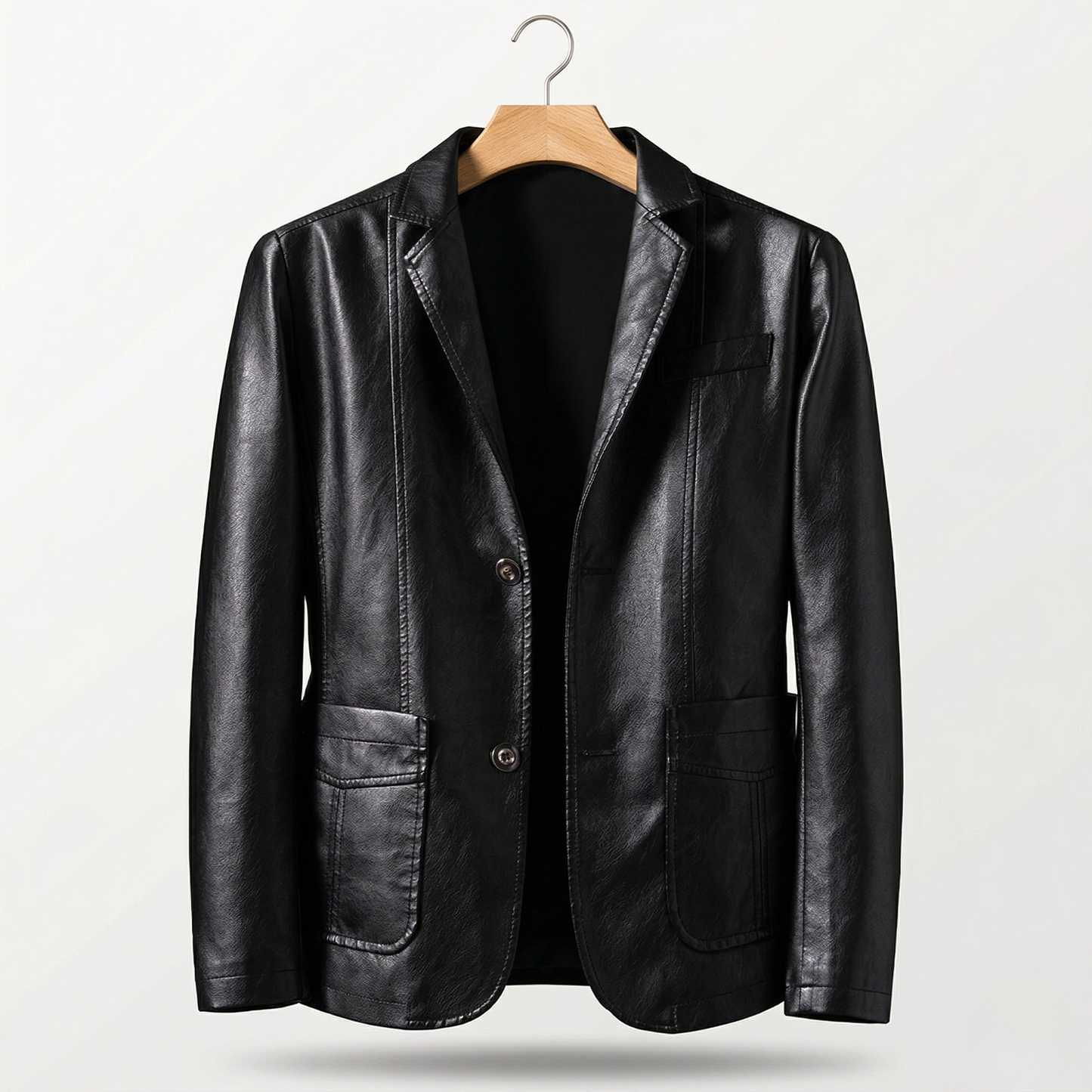 Vibonanza | Leren Heren Blazer Zwart