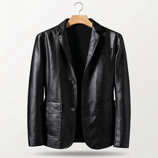 Vibonanza | Leren Heren Blazer Zwart