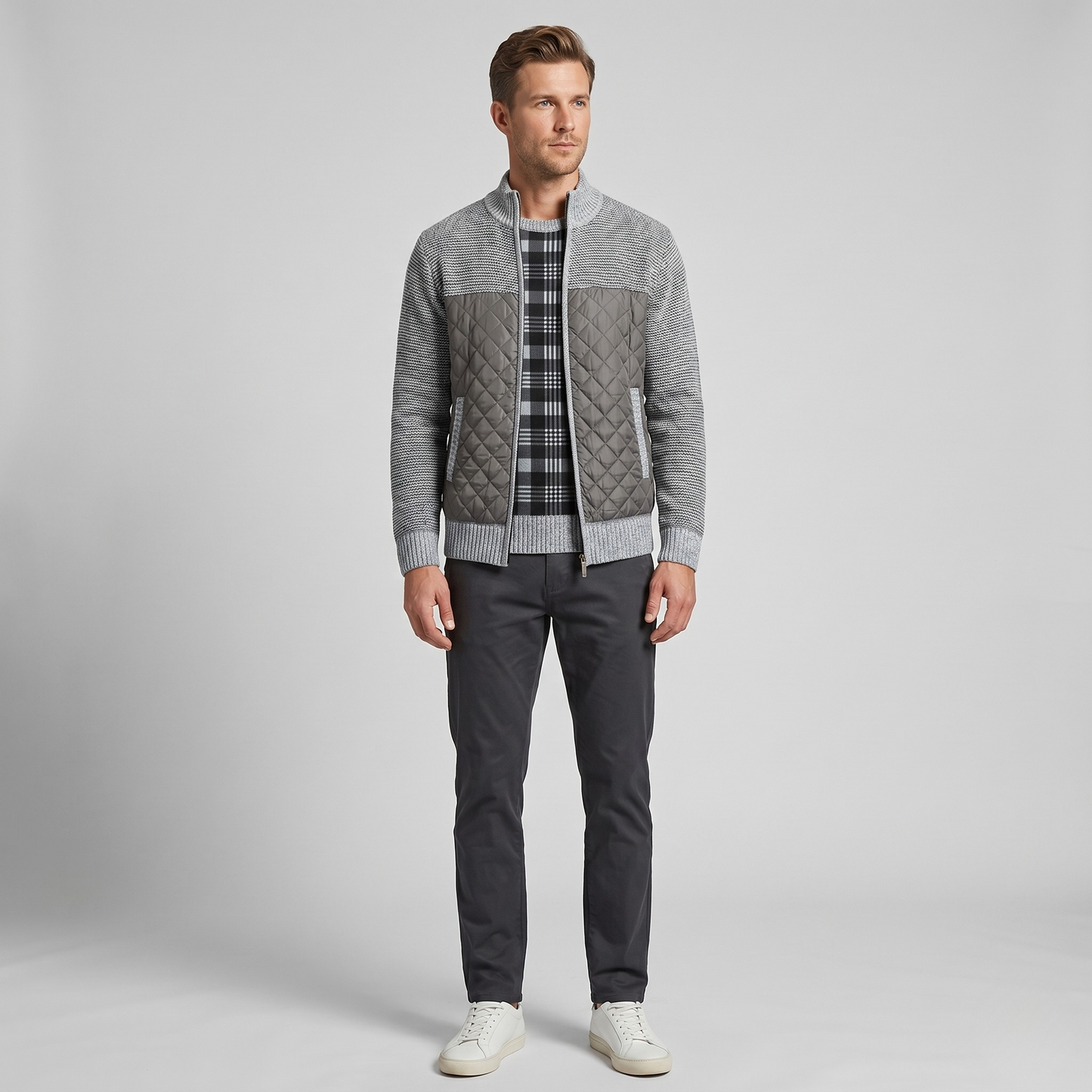 Vibonanza | Heren Slim-Fit Gebreid Vest met Fleecevoering