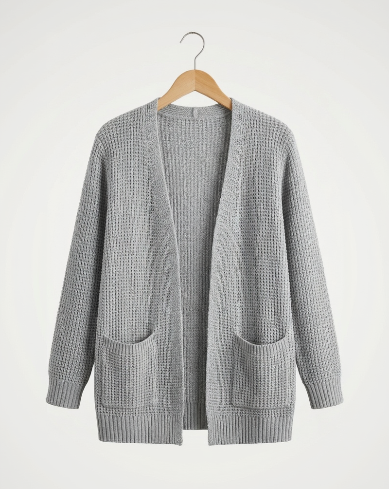 Vibonanza | Damesvest V-Hals Met Zakken Effen Kleur