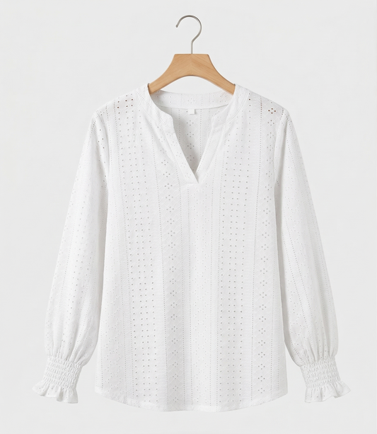 Vibonanza | Dames V-hals Blouse Met Volants