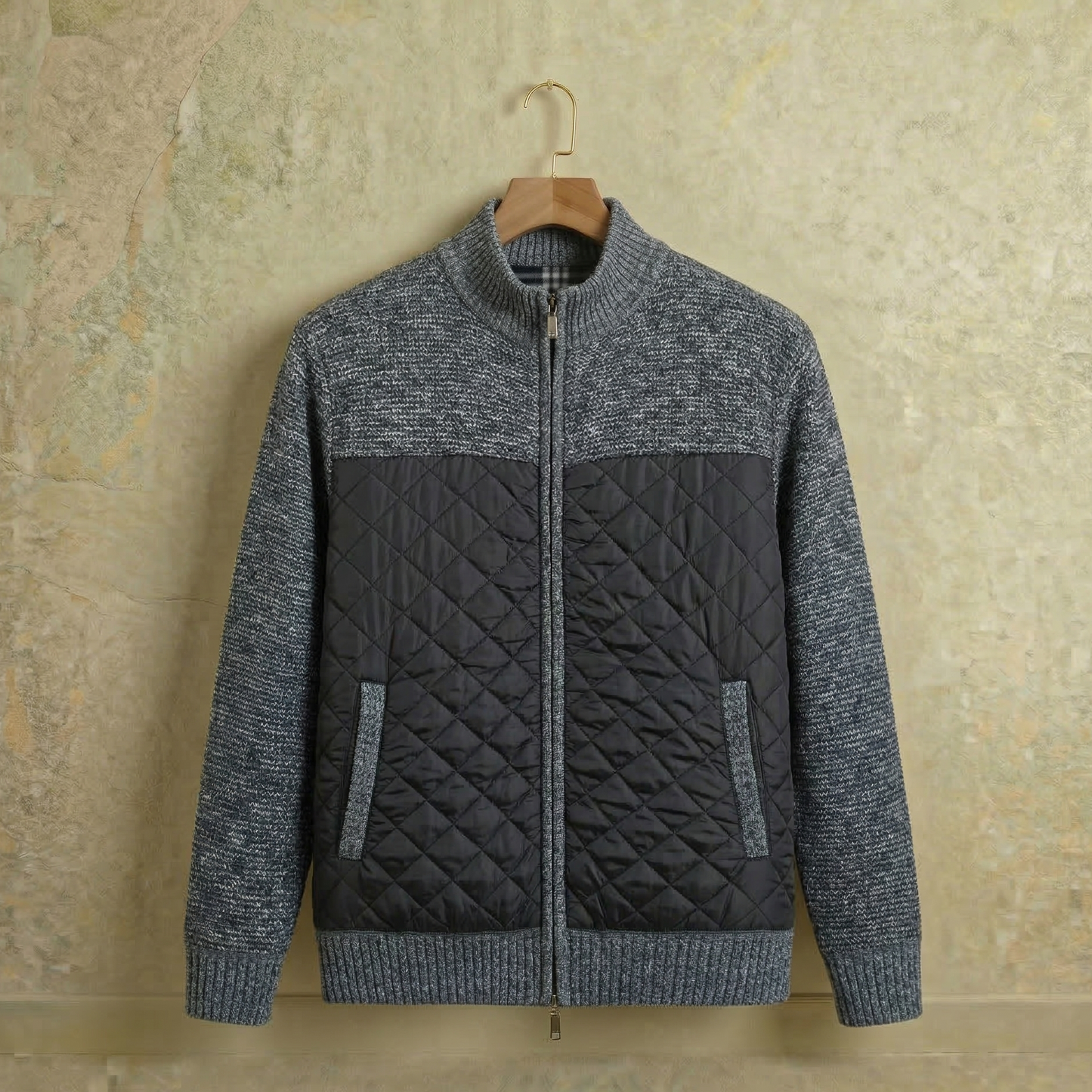 Vibonanza | Heren Slim-Fit Gebreid Vest met Fleecevoering