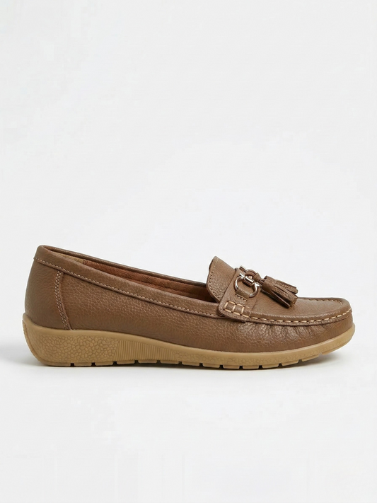 Vibonanza | Orthopedische Leren Loafers met Tassel Detail