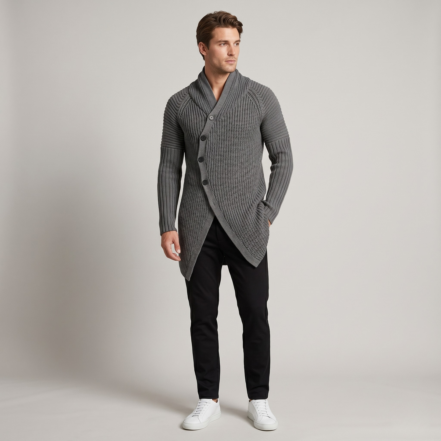 Vibonanza | Herenvest met Capuchon en Asymmetrische Sluiting