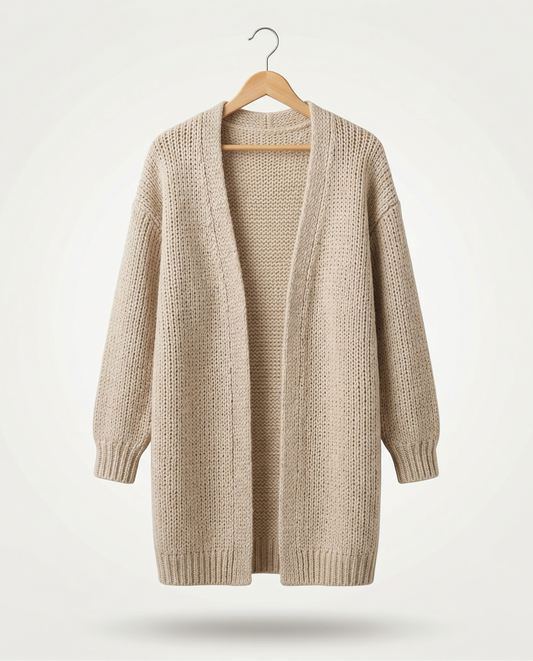 Vibonanza | Dames Lang Vest Neutraal Beige