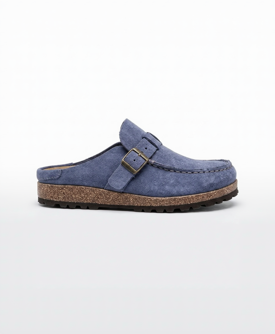 Vibonanza | Dames Retro Suede Instappers Blauw