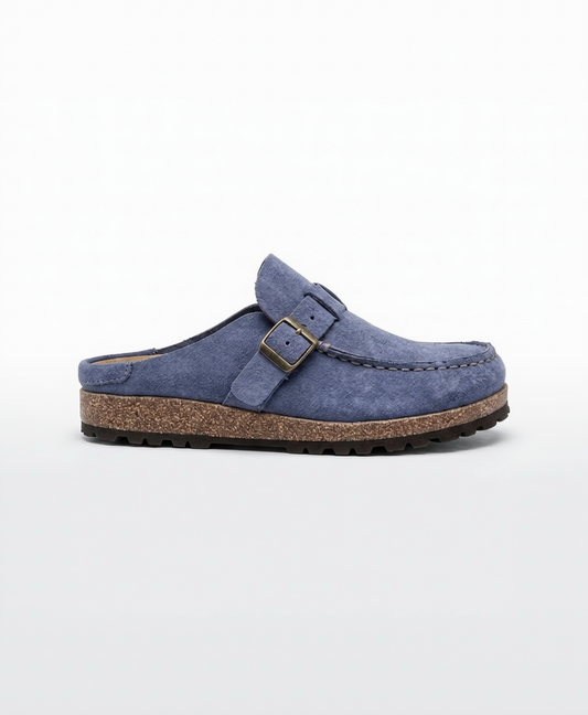 Vibonanza | Dames Retro Suede Instappers Blauw