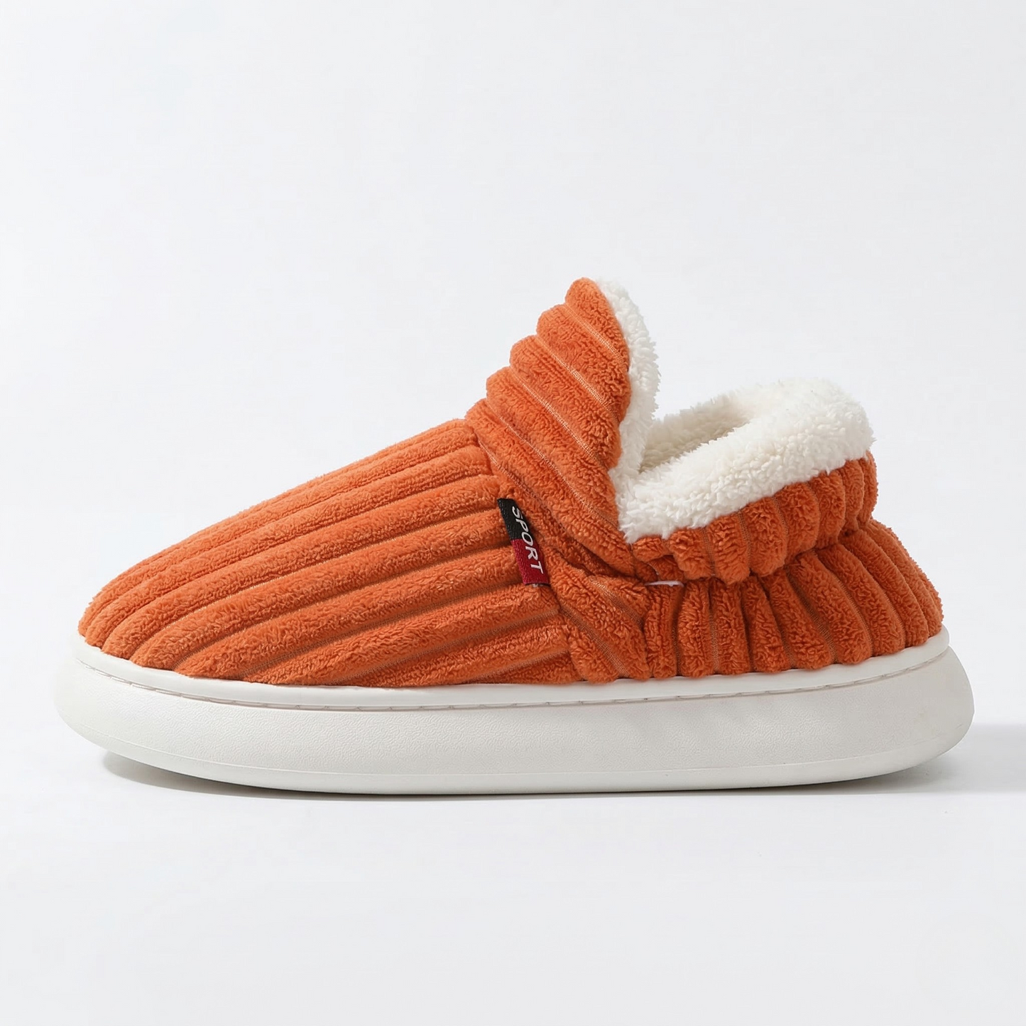 Vibonanza | Damespantoffels Flanel Fleece Bont Antislip Oranje