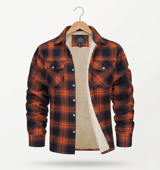 Vibonanza | Flanellen Geruite Shacket met Fleece Voering