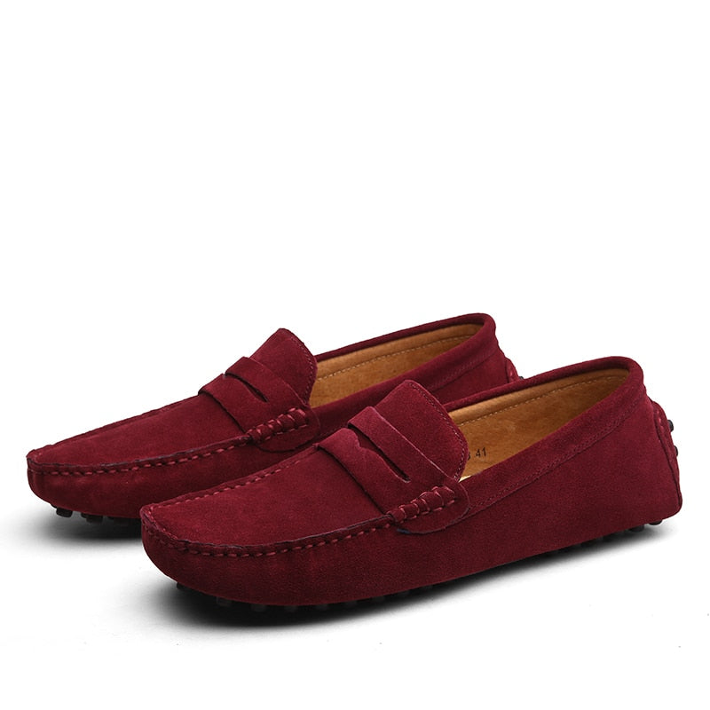 Vibonanza | Suède Heren Moccassins Met Rubberen Zool