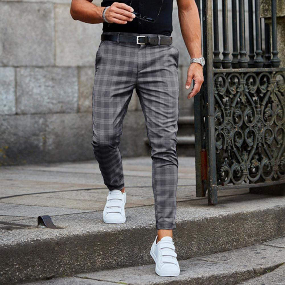 Vibonanza | Slim Fit Heren Chino met Ruitenpatroon