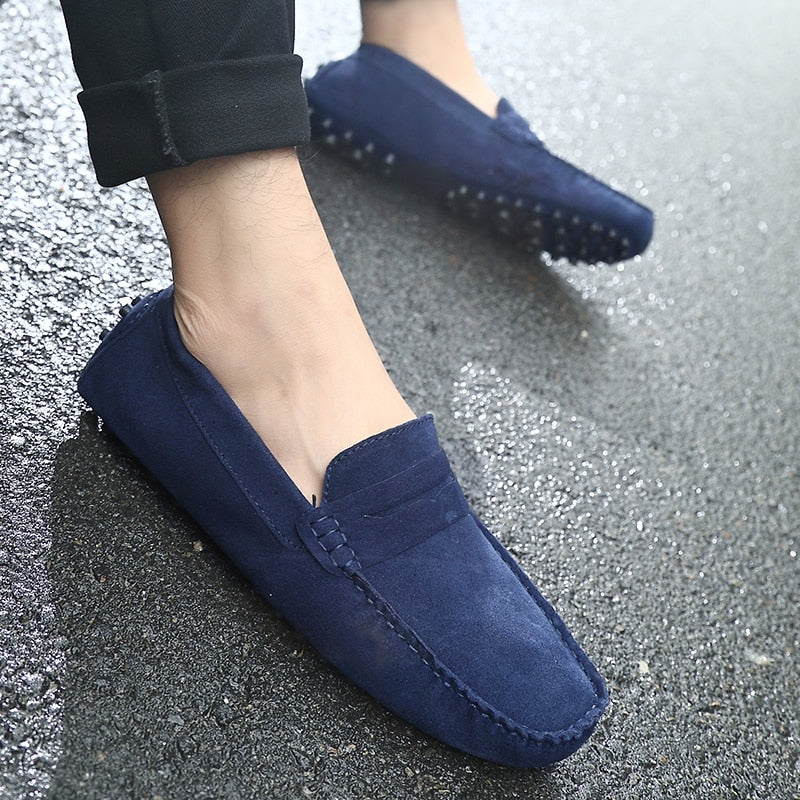 Vibonanza | Suède Heren Moccassins Met Rubberen Zool