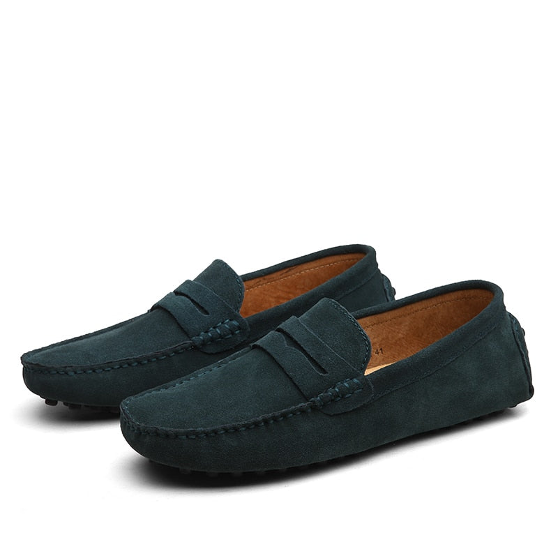 Vibonanza | Suède Heren Moccassins Met Rubberen Zool