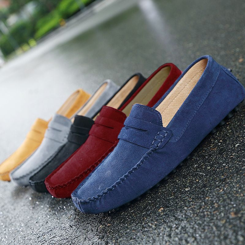Vibonanza | Suède Heren Moccassins Met Rubberen Zool