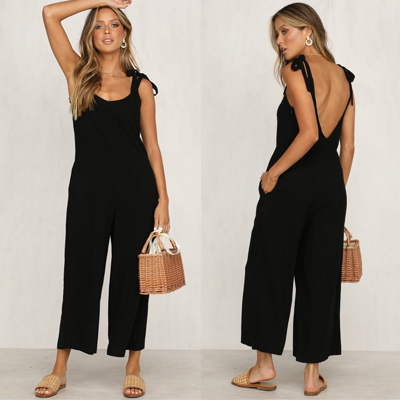 Vibonanza | Dames Mouwloze Khaki Jumpsuit