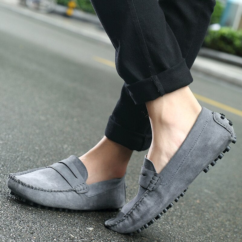Vibonanza | Suède Heren Moccassins Met Rubberen Zool