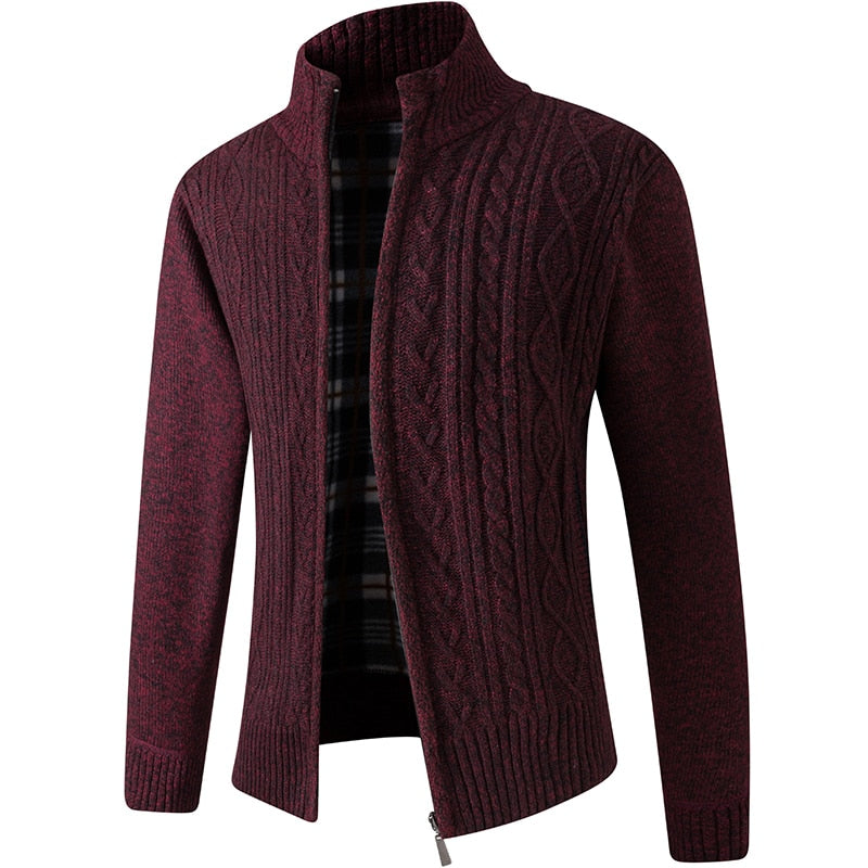 Vibonanza | Heren Grijs Kabelpatroon Gebreid Vest
