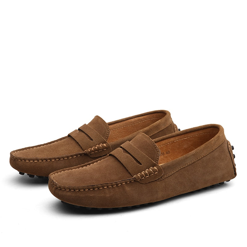 Vibonanza | Suède Heren Moccassins Met Rubberen Zool