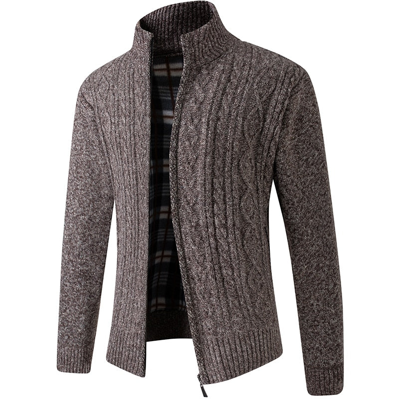 Vibonanza | Heren Grijs Kabelpatroon Gebreid Vest