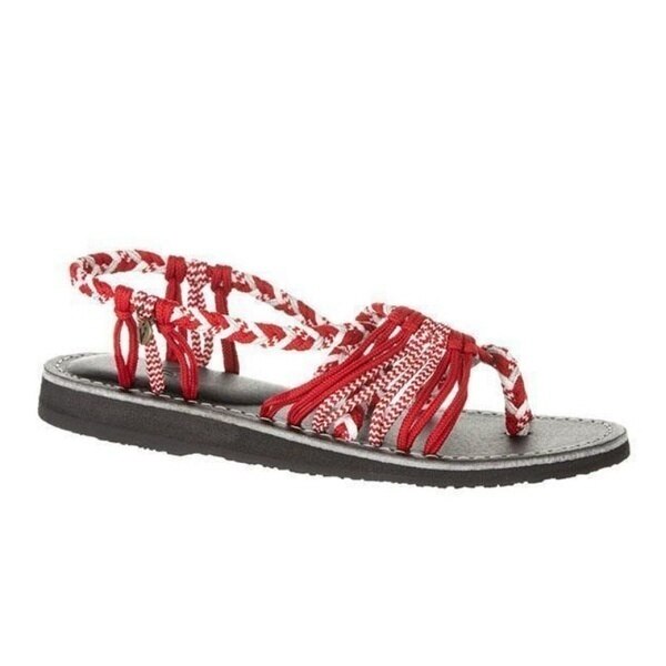 Vibonanza | Dames Handgeweven Lace-Up Sandalen