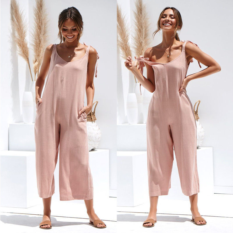 Vibonanza | Dames Mouwloze Khaki Jumpsuit