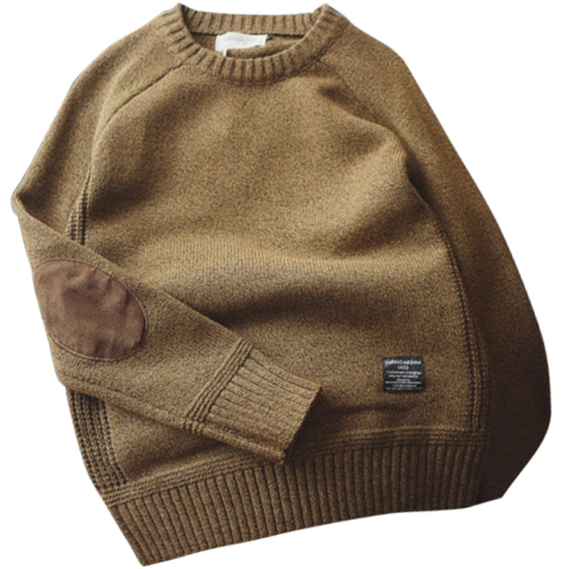 Vibonanza | Heren Wintertrui met Leren Elleboog Patches
