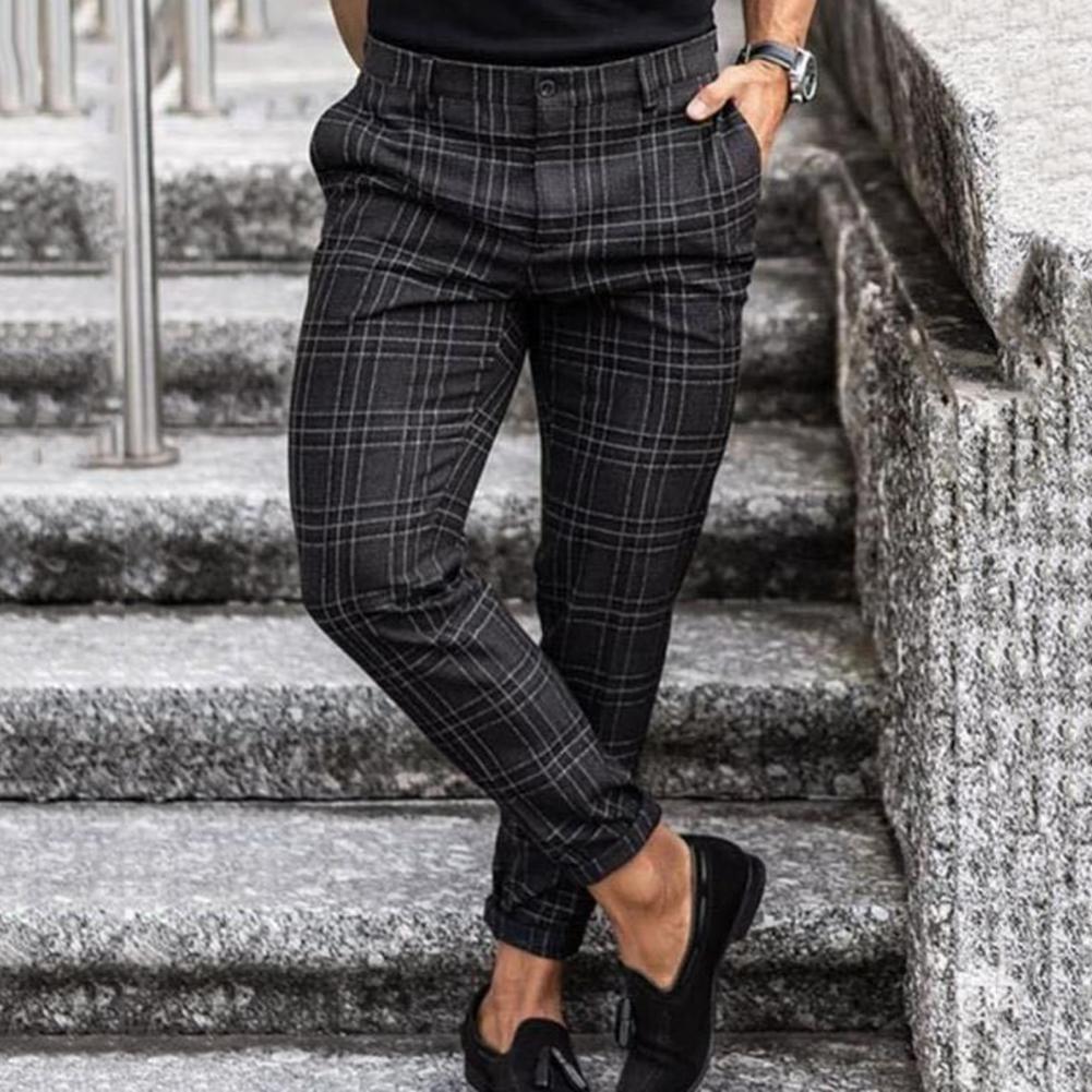 Vibonanza | Slim Fit Heren Chino met Ruitenpatroon