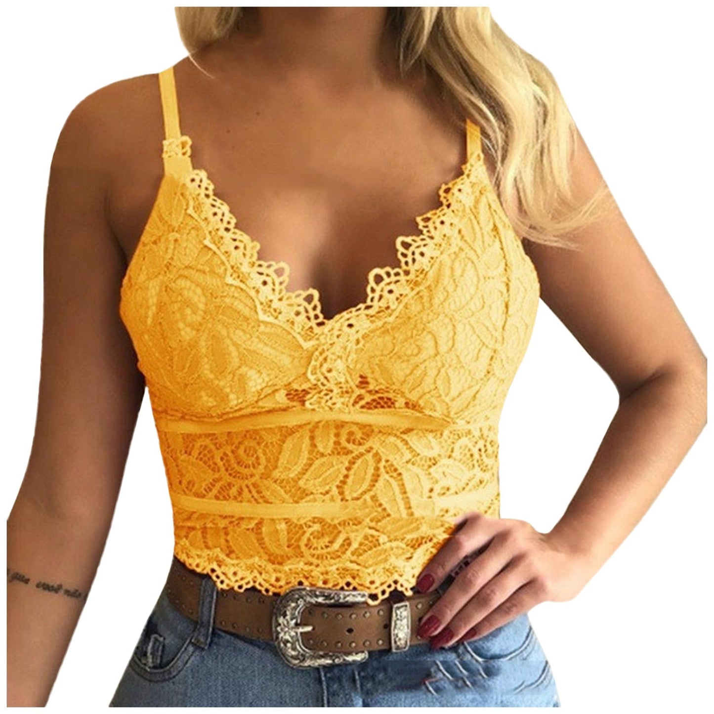 Vibonanza | Zomerse Mesh Top met V-hals en Verstelbare Bandjes
