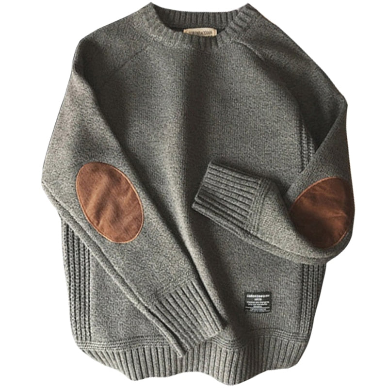 Vibonanza | Heren Wintertrui met Leren Elleboog Patches