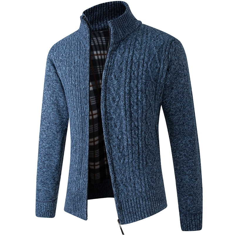 Vibonanza | Heren Grijs Kabelpatroon Gebreid Vest