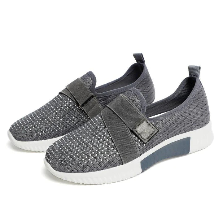 Vibonanza | Slip-on Dames Sneakers Met Klittenband en Mesh Stof