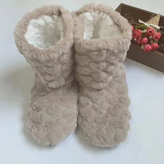 Vibonanza | Hoge Fluwelen Pantoffels Met Antislipzool