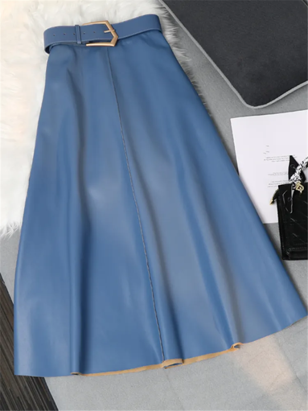 Vibonanza | Dames PU Leren Maxi Rok