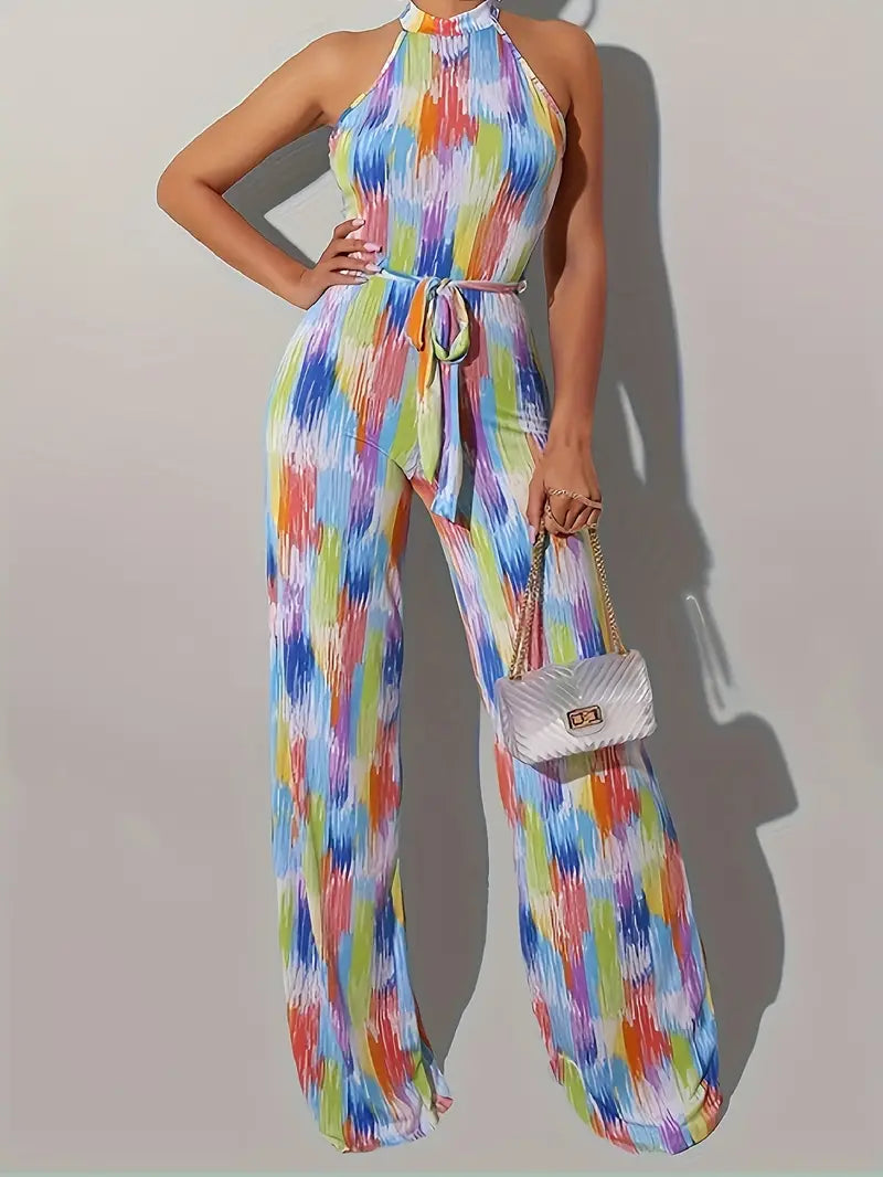 Vibonanza | Zomerse Tie-Dye Jumpsuit met Verstelbare Bandjes