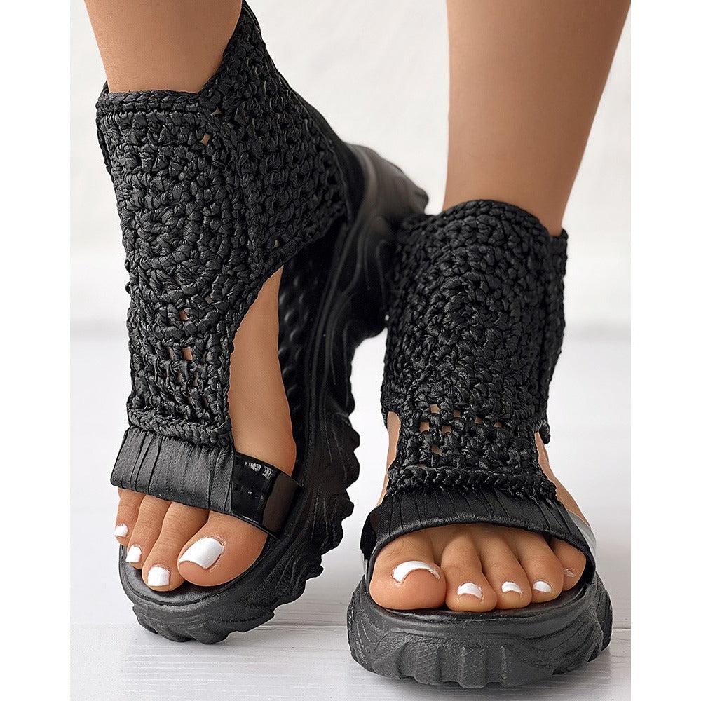 Vibonanza | Dames Zomersandalen Gevlochten Open design