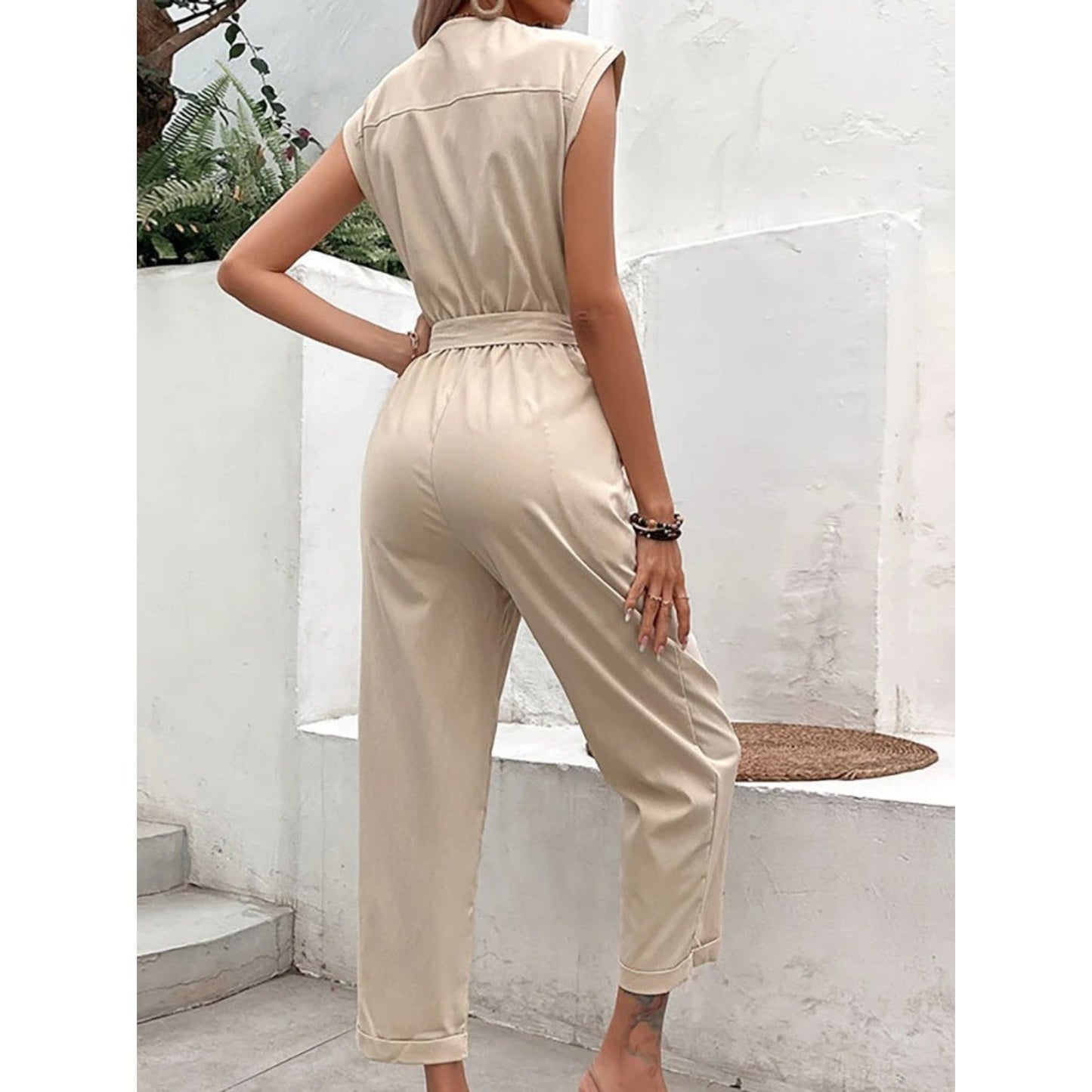 Vibonanza | Stijlvolle Mouwloze Zomer Jumpsuit