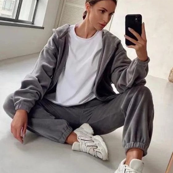 Vibonanza | Dames Velours Trainingspak Hoodie en Jogger
