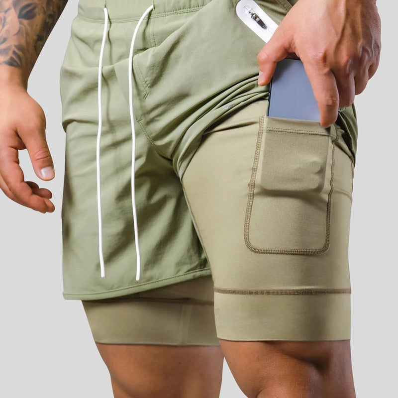 Vibonanza | 2-in-1 Sportshorts Heren met Compressievoering