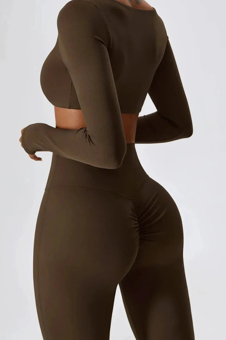 Vibonanza | Set van Flared Legging en Crop Top met Lange Mouwen