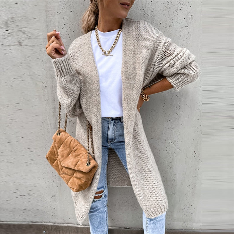Vibonanza | Dames Lang Vest Neutraal Beige