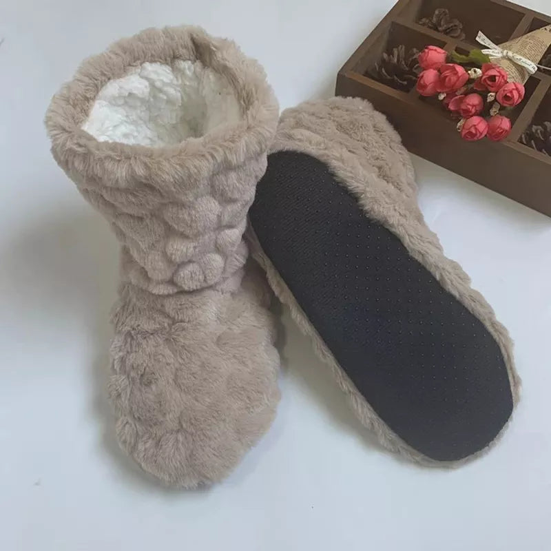 Vibonanza | Hoge Fluwelen Pantoffels Met Antislipzool