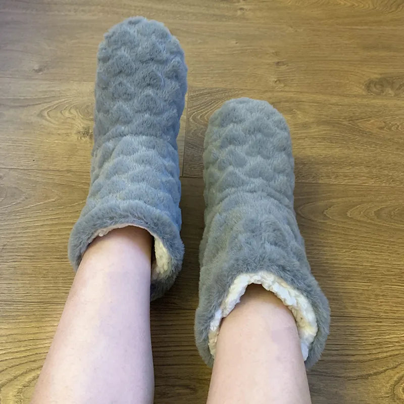 Vibonanza | Hoge Fluwelen Pantoffels Met Antislipzool