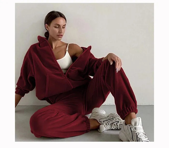 Vibonanza | Dames Velours Trainingspak Hoodie en Jogger