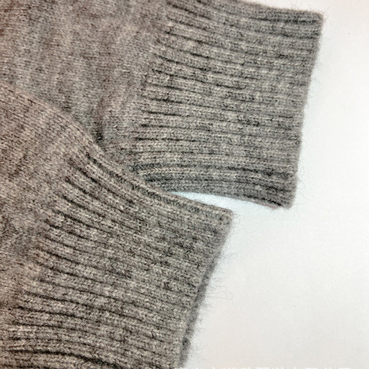 Vibonanza | Dames Taupe Gebreid Vest met Capuchon