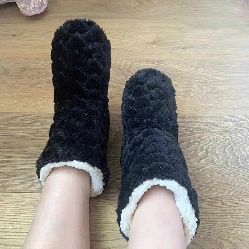Vibonanza | Hoge Fluwelen Pantoffels Met Antislipzool