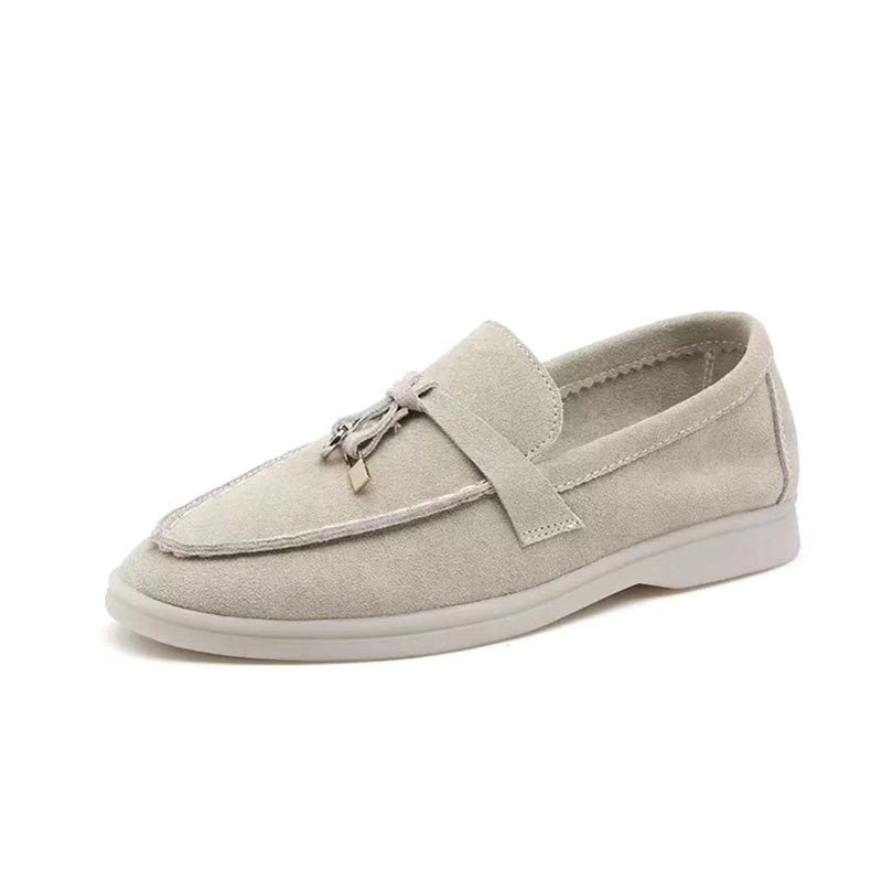Vibonanza | Dames Suède Loafers met Slotdetail