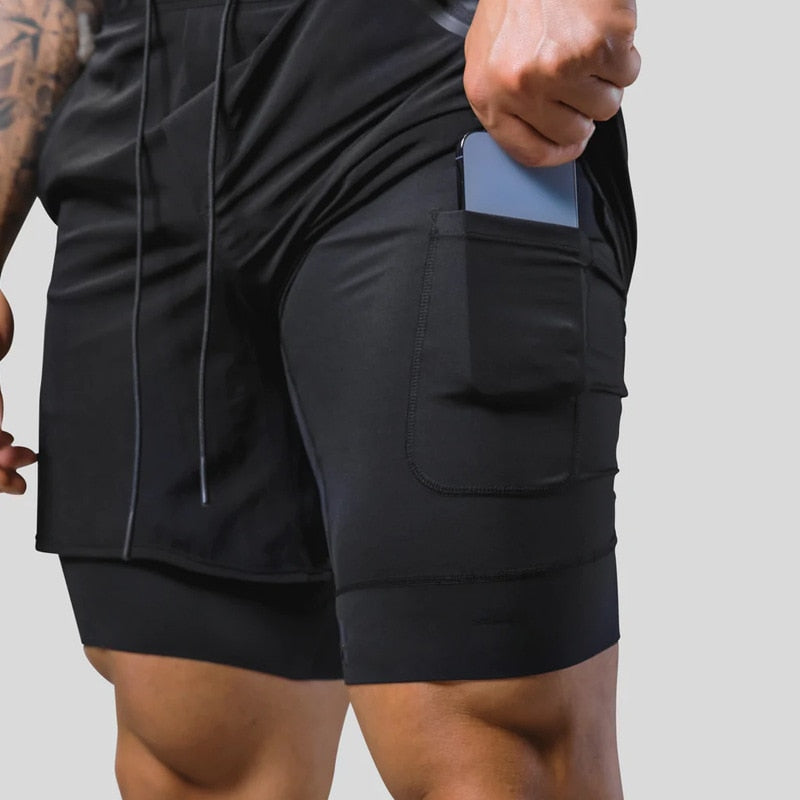 Vibonanza | 2-in-1 Sportshorts Heren met Compressievoering