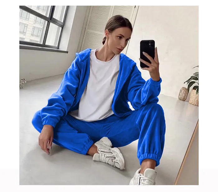 Vibonanza | Dames Velours Trainingspak Hoodie en Jogger