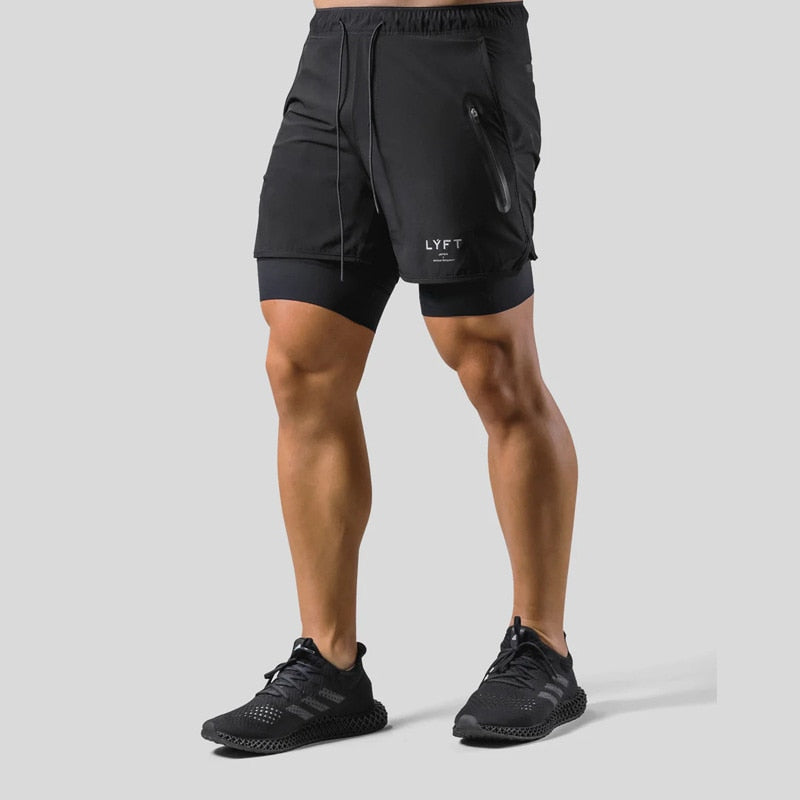 Vibonanza | 2-in-1 Sportshorts Heren met Compressievoering