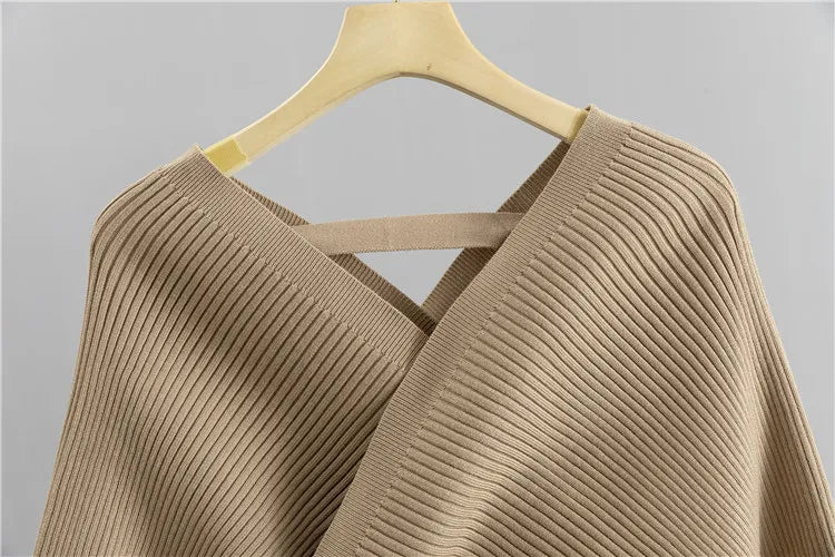 Vibonanza | Dames Backless Trainingspak met Gebreide Top en Harembroek
